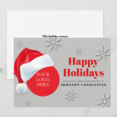 Moderne Santa en Snowflakes | Vakantiegroet Feestdagenkaart (Voorkant / Achterkant)