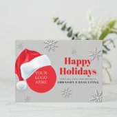 Moderne Santa en Snowflakes | Vakantiegroet Feestdagenkaart (Staand voorkant)