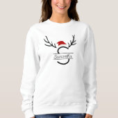 Moderne Santa Monogram Antler Kerstmis Aangepaste Trui (Voorkant)