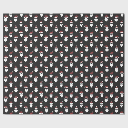 Moderne Santa Silhouette Black Christmas Cadeaupapier (Vlak)