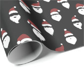 Moderne Santa Silhouette Black Christmas Cadeaupapier (Rol Hoek)