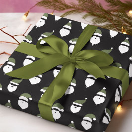 Moderne Santa Silhouette Black Christmas Cadeaupapier