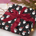 Moderne Santa Silhouette Black Christmas Cadeaupapier<br><div class="desc">Moderne kerstvakantie cadeau wrap met een eenvoudige Santa silhouet patroon. Perfect decoratief cadeaupapier voor al uw vakantiegeschenken.</div>