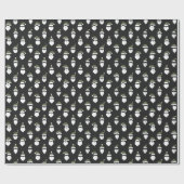 Moderne Santa Silhouette Black Christmas Cadeaupapier (Vlak)