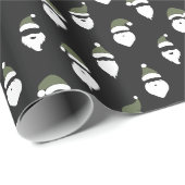 Moderne Santa Silhouette Black Christmas Cadeaupapier (Rol Hoek)