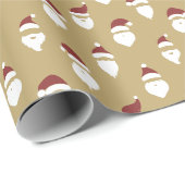 Moderne Santa Silhouette Gouden Kerst Cadeaupapier (Rol Hoek)