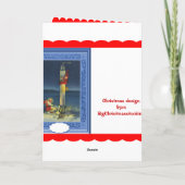 Moderne Santas gaat door raket Feestdagen Kaart (Achterkant)