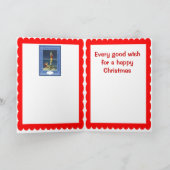 Moderne Santas gaat door raket Feestdagen Kaart (Binnen)