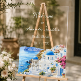 Moderne Santorini Griekenland Bruiloft Feest Welko Acryl Bord