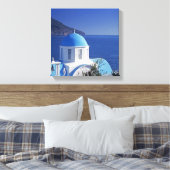 Moderne Santorini Griekenland Uitgerekte Canvas Pr (Insitu (Slaapkamer))