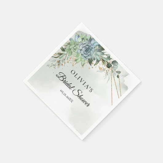 Moderne sappige eucalyptusgoudvrijgezellenfeest servet (Hoek)