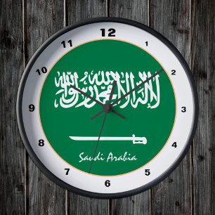 Moderne Saudische vlag, Saudi-Arabië thuis / ontwe Ronde Klok