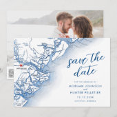 Moderne Savannah Georgia Huwelijkskaart Save The Date (Voorkant / Achterkant)