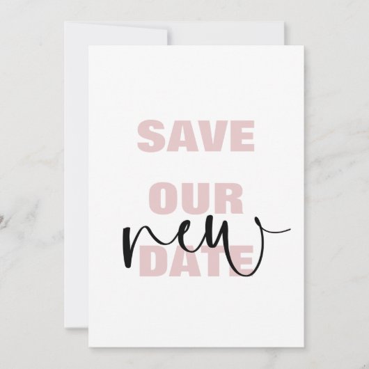 Moderne save onze nieuwe datum typografie bruiloft aankondiging (Voorkant)