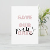 Moderne save onze nieuwe datum typografie bruiloft aankondiging (Staand voorkant)