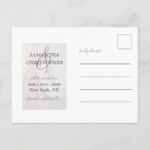 Moderne Save Our Date Foto Elegante Script Bruilof Aankondigingskaart (Achterkant)