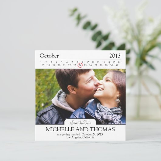 Moderne Save the Date (Staand voorkant)