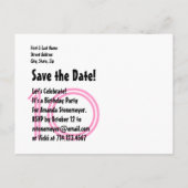 Moderne Save the Date 10th Verjaardagsfeest V01B Aankondigingskaart (Achterkant)