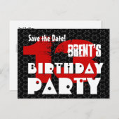 Moderne Save the Date 13e verjaardagsfeest V02A Aankondigingskaart (Voorkant / Achterkant)