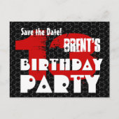Moderne Save the Date 13e verjaardagsfeest V02A Aankondigingskaart (Voorkant)