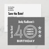 Moderne Save the Date 40th Verjaardagsfeest A02 Aankondigingskaart (Voorkant / Achterkant)