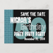 Moderne Save the Date 50e Verjaardag Blauwgroen en Aankondigingskaart (Voorkant)