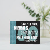 Moderne Save the Date 50e Verjaardag Blauwgroen en Aankondigingskaart (Staand voorkant)