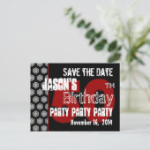 Moderne Save the Date 50th Verjaardagsfeest R203 Aankondigingskaart (Staand voorkant)