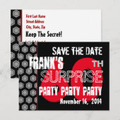 Moderne Save the Date 60e VERRASSING Verjaardag R2 Aankondigingskaart (Voorkant / Achterkant)