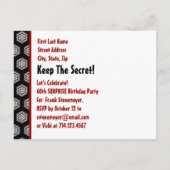 Moderne Save the Date 60e VERRASSING Verjaardag R2 Aankondigingskaart (Achterkant)