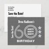 Moderne Save the Date 60th Verjaardagsfeest A03 Aankondigingskaart (Voorkant / Achterkant)
