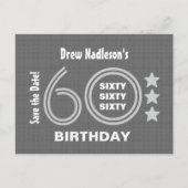 Moderne Save the Date 60th Verjaardagsfeest A03 Aankondigingskaart (Voorkant)