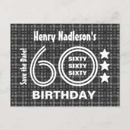 Moderne Save the Date 60th Verjaardagsfeest A03A Aankondigingskaart