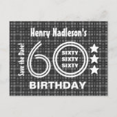 Moderne Save the Date 60th Verjaardagsfeest A03A Aankondigingskaart (Voorkant)