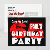 Moderne Save the Date 65th Verjaardagsfeest V19 Aankondigingskaart (Voorkant / Achterkant)