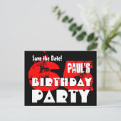 Moderne Save the Date 65th Verjaardagsfeest V19 Aankondigingskaart (Staand voorkant)