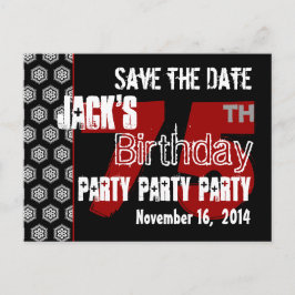 Moderne Save the Date 75e verjaardagsfeest R202 Aankondigingskaart