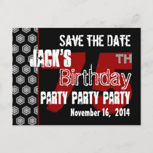 Moderne Save the Date 75e verjaardagsfeest R202 Aankondigingskaart