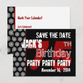 Moderne Save the Date 75e verjaardagsfeest R202 Aankondigingskaart (Voorkant / Achterkant)