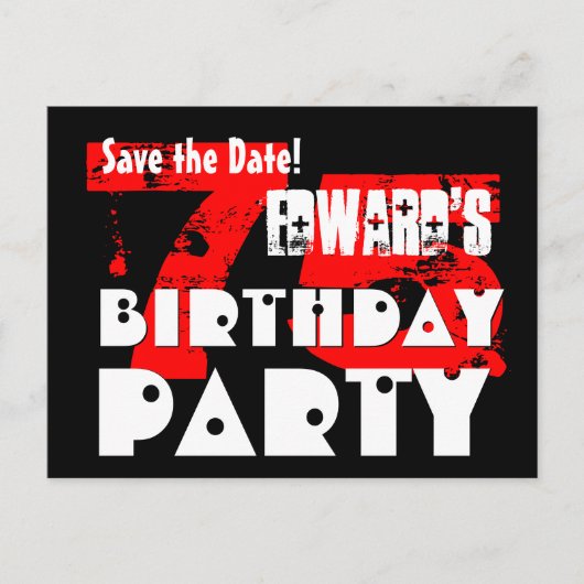 Moderne Save the Date 75th Verjaardagsfeest V21 Aankondigingskaart (Voorkant)