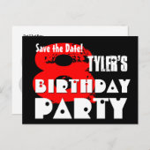 Moderne Save the Date 8e Verjaardagsfeest V30 Aankondigingskaart (Voorkant / Achterkant)