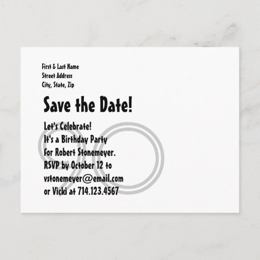 Moderne Save the Date 90th Verjaardagsfeest V90F Aankondigingskaart (Achterkant)