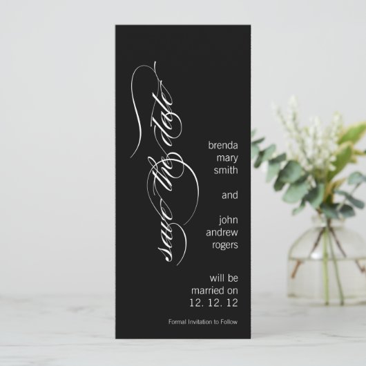 Moderne 'Save the Date'-aankondiging template Save The Date (Staand voorkant)