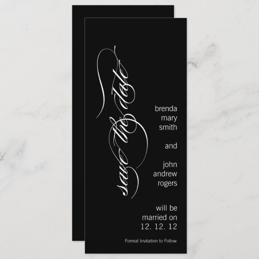 Moderne 'Save the Date'-aankondiging template Save The Date (Voorkant / Achterkant)