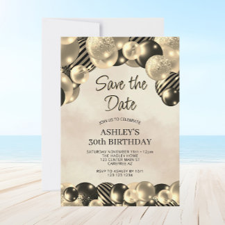 Moderne Save the Date ballonnen 30e verjaardag Kaart