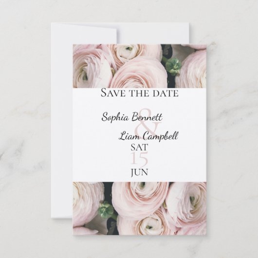 Moderne Save The Date Blush roze Platte Kaart (Voorkant)