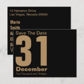 Moderne Save the Date Briefkaart Gold (Voorkant / Achterkant)