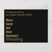 Moderne Save the Date Briefkaart Gold (Achterkant)