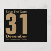 Moderne Save the Date Briefkaart Gold (Voorkant)