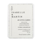 Moderne Save the Date Faux Deckled Edge Wedding Magneet (Verticaal)